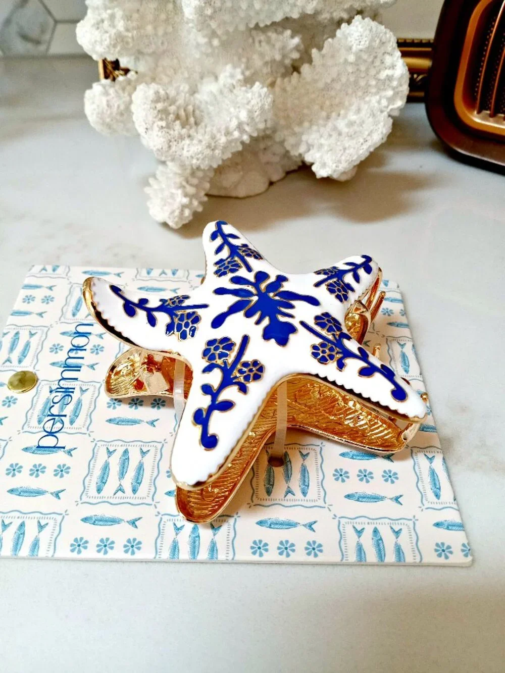 NEW! BEACHY VACAY SUMMER VIBES ENAMEL CLAW CLIP